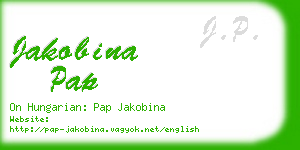 jakobina pap business card